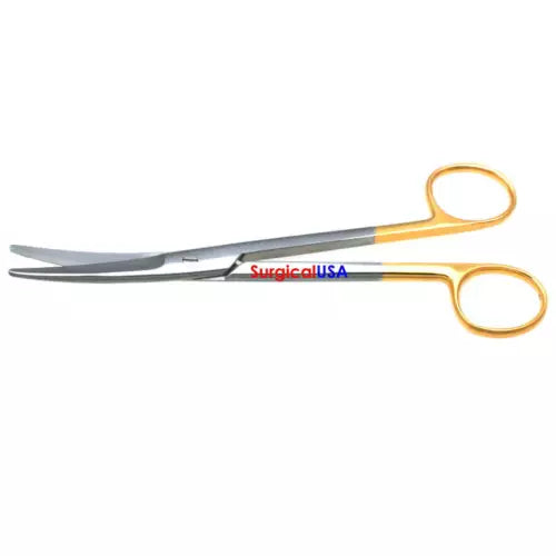 Tc Mayo Scissors 6.75" Curved Blades Tungsten Carbide Inserts Round Points