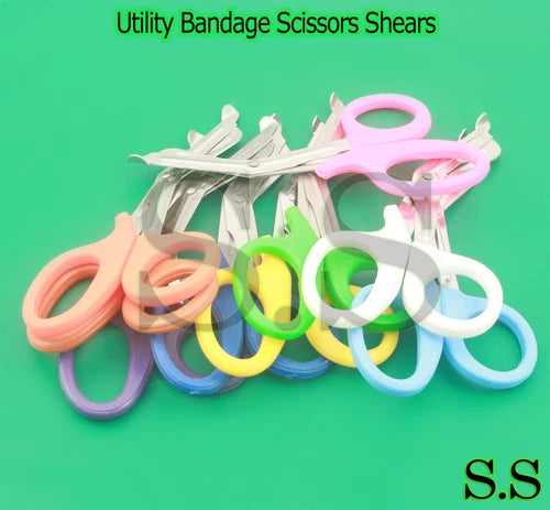 Utility Scissors 7.25" Multi-Purpose Diy Emt Ems Bandage Shears Set Of 12