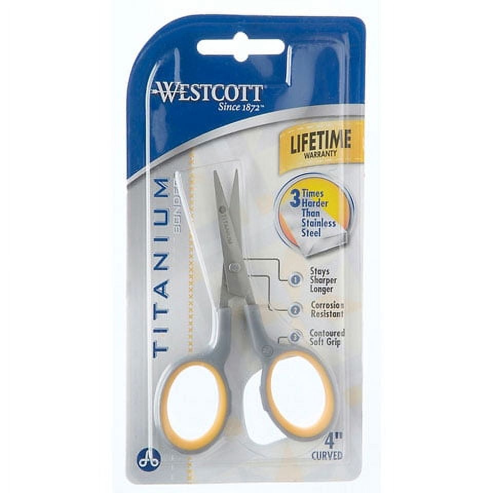 Westcott Curved Embroidery Scissors: Titanium, 4"