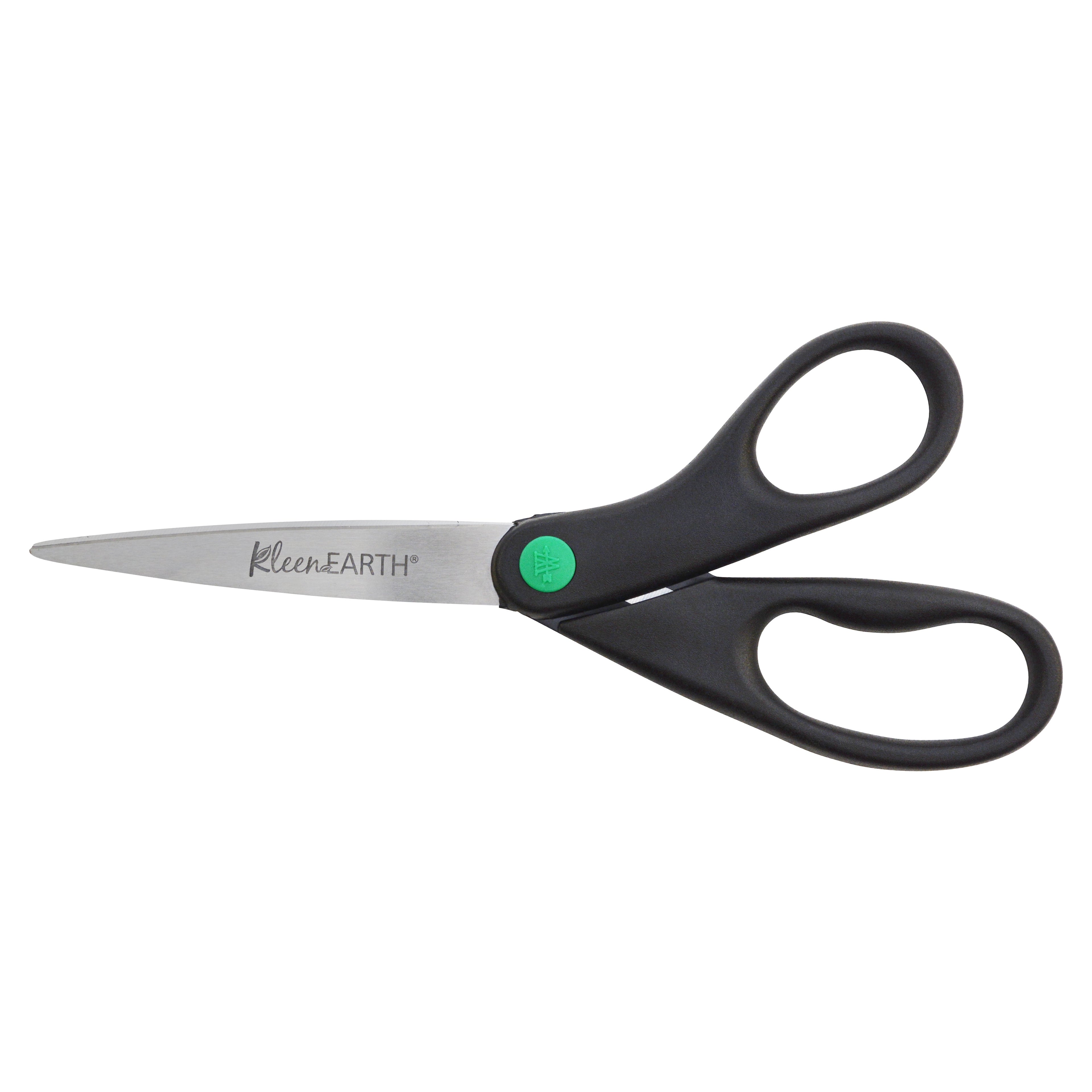 Westcott KleenEarth Scissors, 8", Straight, Recycled, Stainless Steel, for Craft, Black, 1-Count