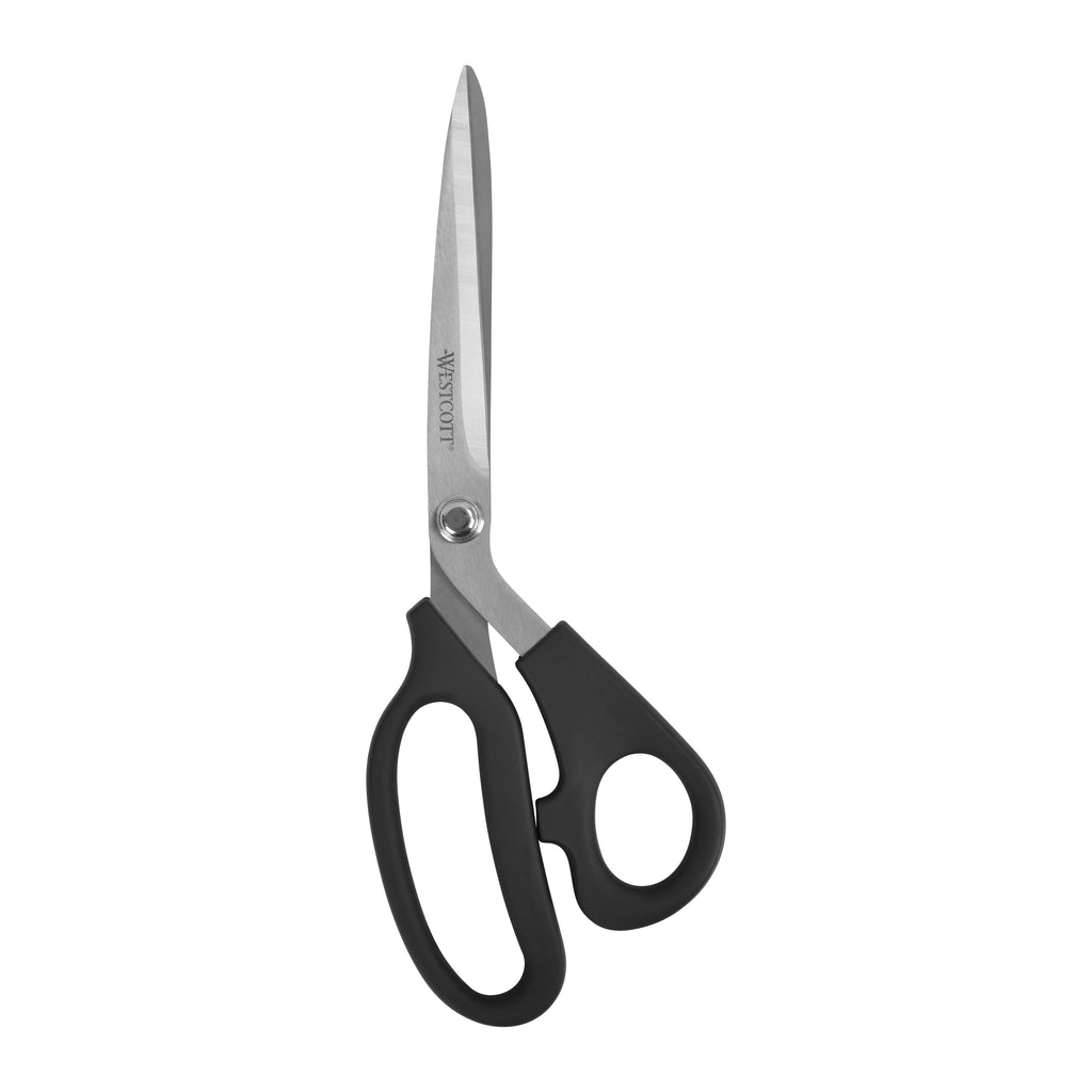 Westcott Multipurpose Scissors, All Purpose Plus, 9", Bent, Stainless Steel, for Office, Black, 1-Count