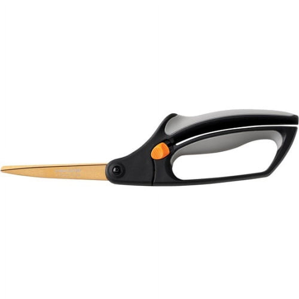 Fiskars Stainless Steel Bent Ambidextrous Scissors, 10 in, Orange & Gray, 1 Count