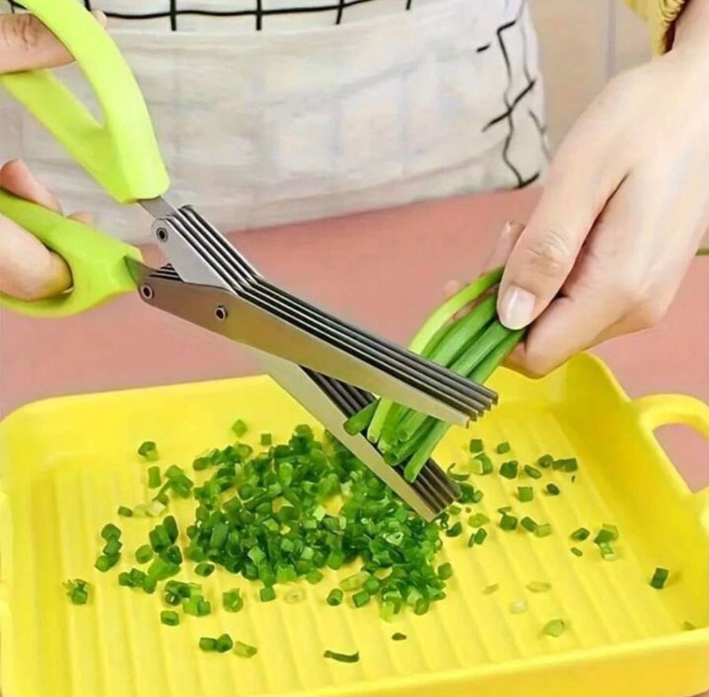5-Layer Multi-Functional Stainless Steel Kitchen Scissors Pepper Herb Scissors