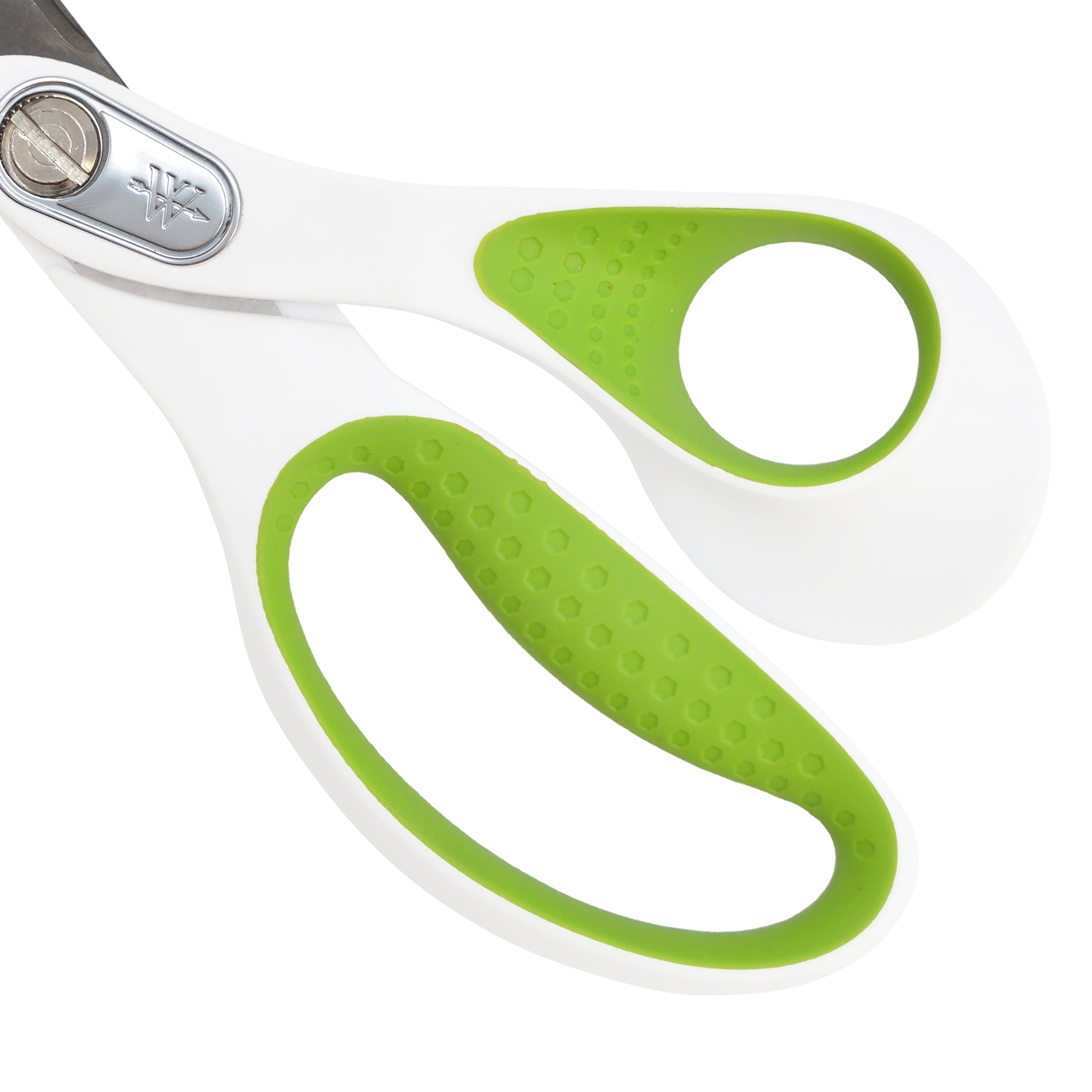 Westcott Carbo Titanium Scissors, 9", Bent, for Craft, White/Green, 1-Count