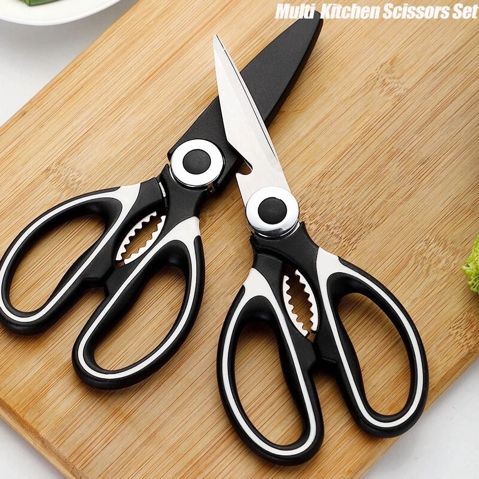 Stainless Steel Kitchen Scissors Set Multi Purpose Heavy Duty Household Shears