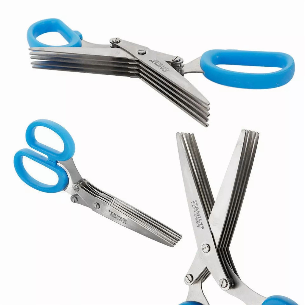 5 Blades Scissors Shear Spices Pasta Office Shredding Paper Slice For Kitchen Us