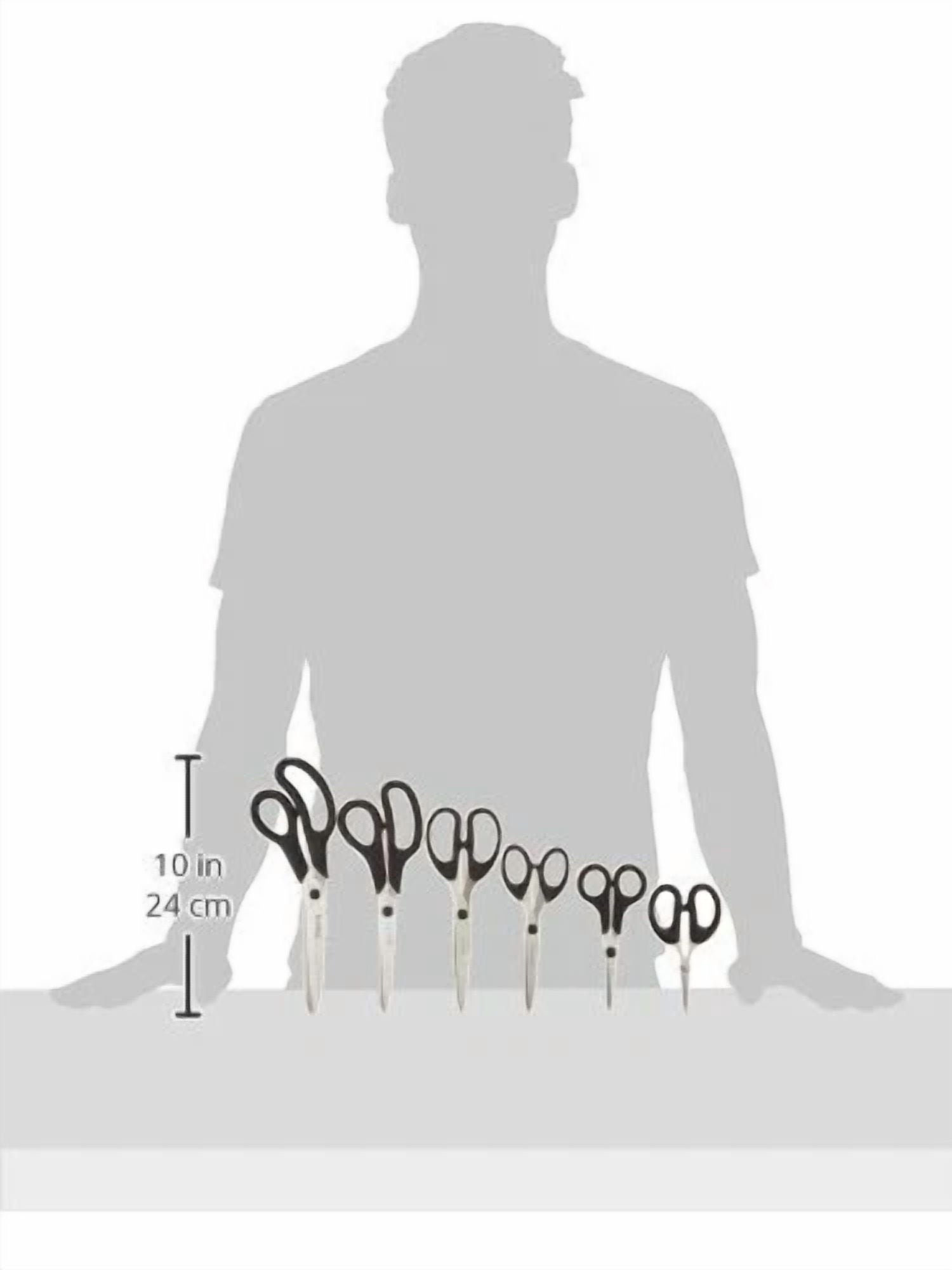 Cook Pro 808 6 Piece All Purpose Kitchen Craft Scissors, Stainless Steel Black