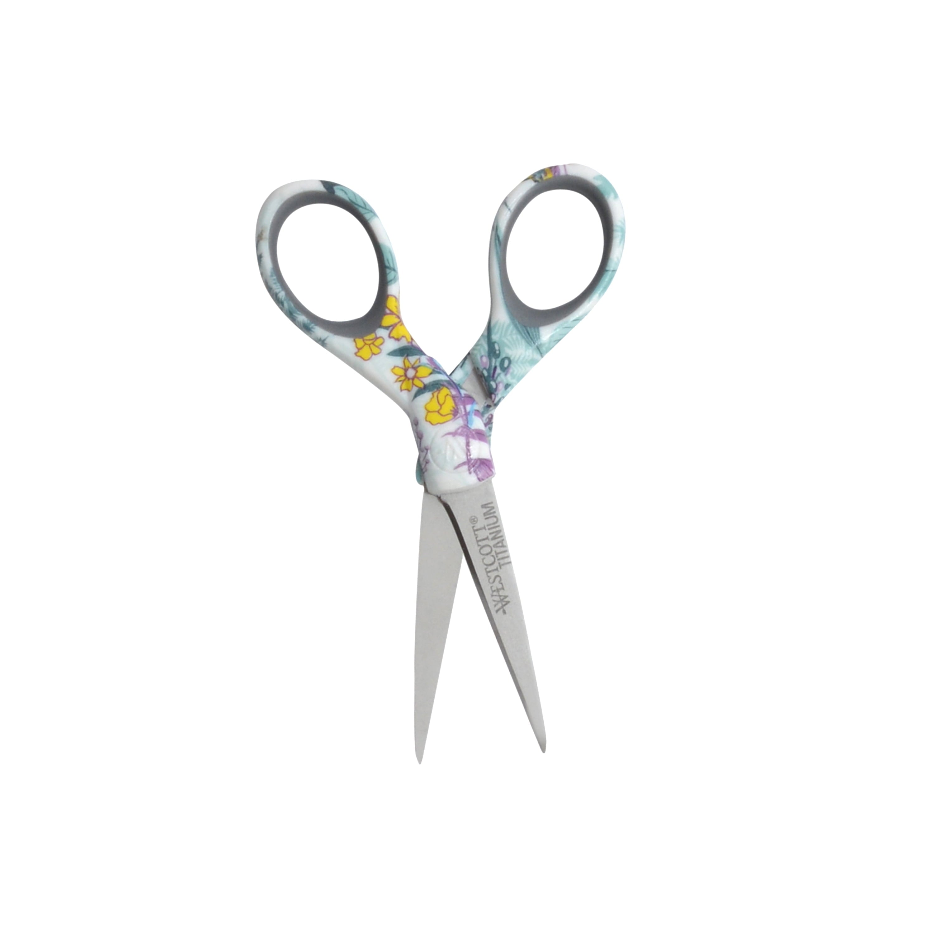 Westcott Sewing Scissor Set, Titanium, 8”, 5”, for Craft, Multicolor, Blue/Floral, 2-Pack