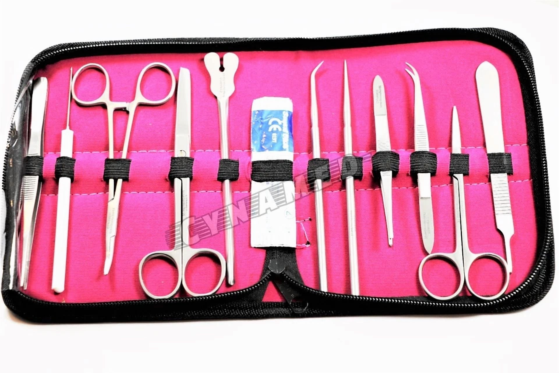 Fyna -Dissecting German Kit Of 12 Pcs, Scissors, Forceps, Probe, Blades, Needle Etc