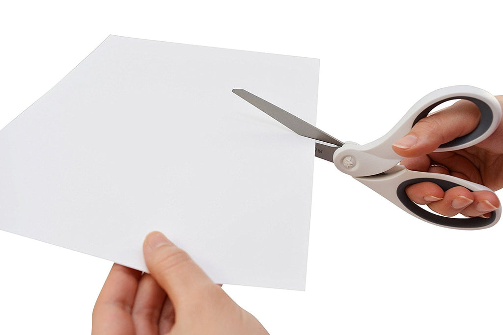 Westcott Titanium Bonded Scissors, 8", Bent and 5", Straight, White, for Craft, 2-Pack