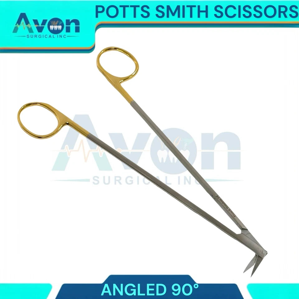 Fyna -Potts-Smith Vascular Scissors With 90° Right Angle Blades, Sharp,Stainless Steel