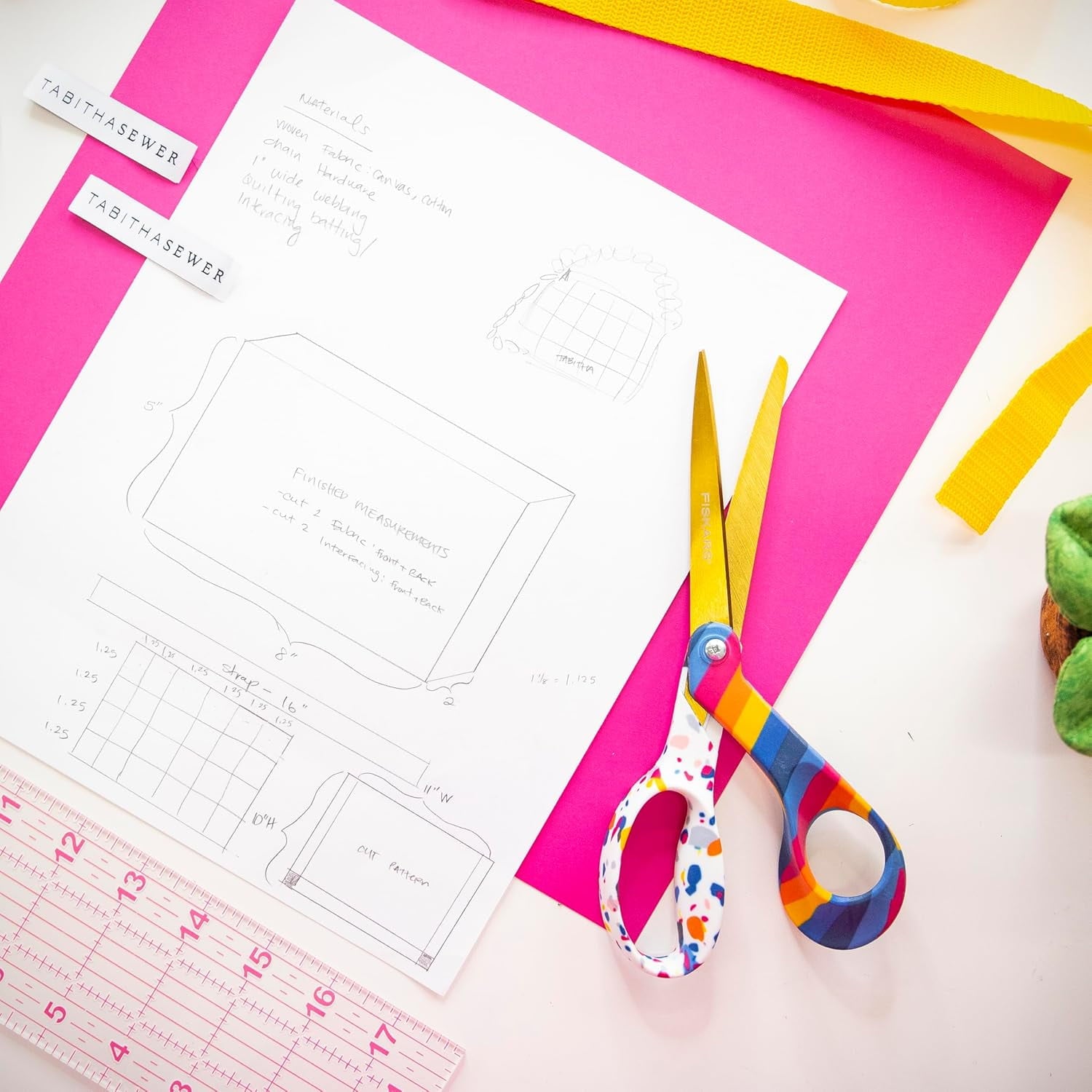 Fiskars Premier Designer 8-Inch Sewing Scissors, Sew Bold, 1 Count