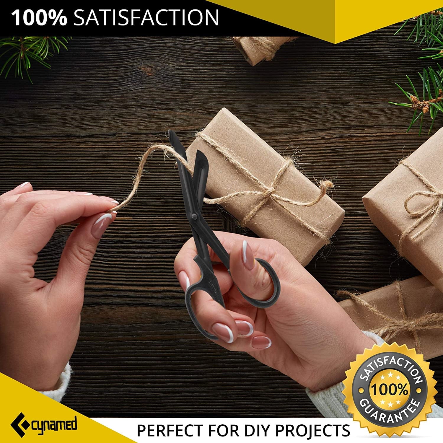 Cynamed Trauma Shears - Safety Medical Scissors with Blunt Tip and Serrated Blade - Tough and Durable Japanese Stainless Steel - Light and Comfortable Grip - Hospital, Nurse, EMT Tool