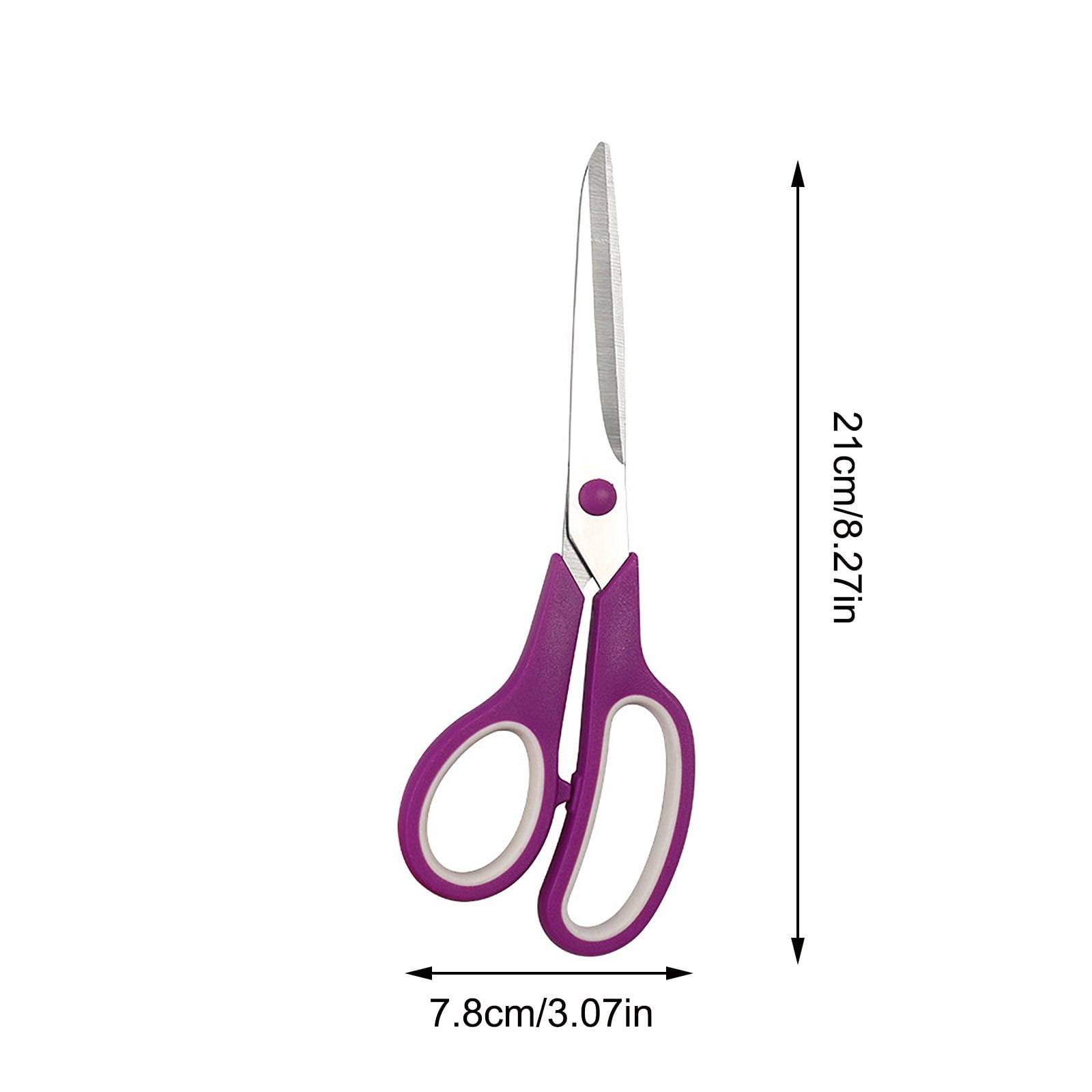 Stainless Steel Multifunctional Scissors Set, Two-Color Anti-Slip Comfort Grip Scissors, Student Scissors for Handicraft Home Teaching Office Use Purple