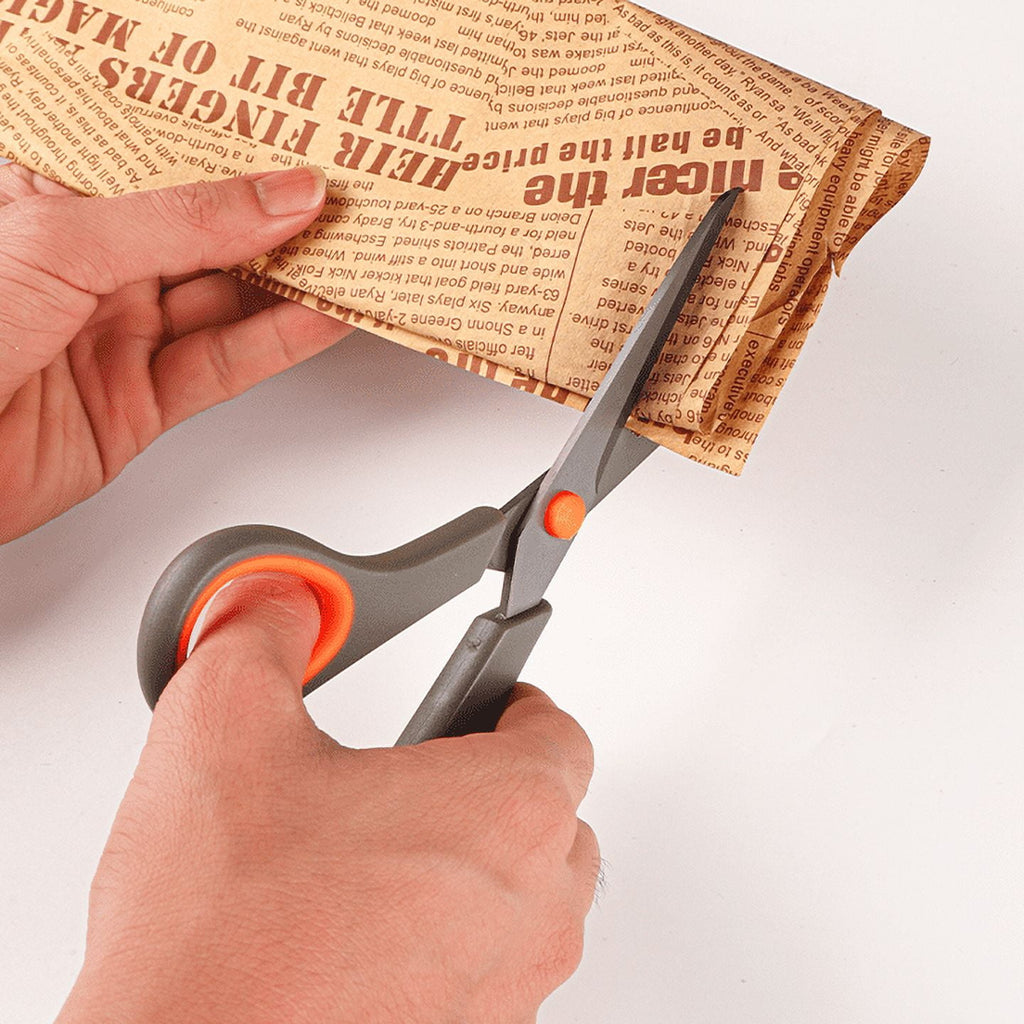 JEEXI 8" Titanium Non-Stick Multipurpose Scissors, Extra Sharp Stainless Steel Blades, Soft Grip Handle, Heavy Duty for Office, Craft, and Home Use, DIY (3 Pack)