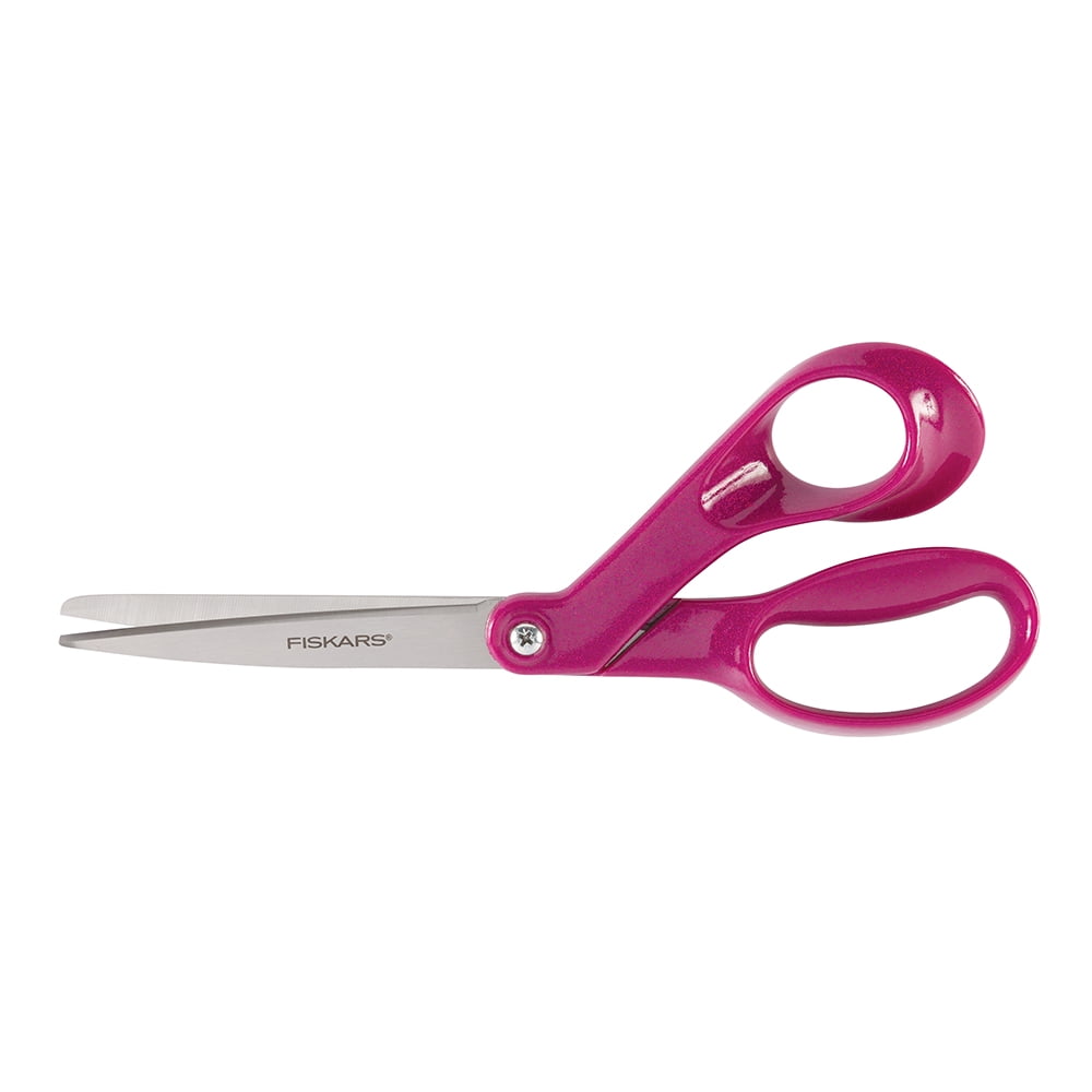 Fiskars 8" Glitter Bent Sewing Scissors, Sparkle, Color May Vary