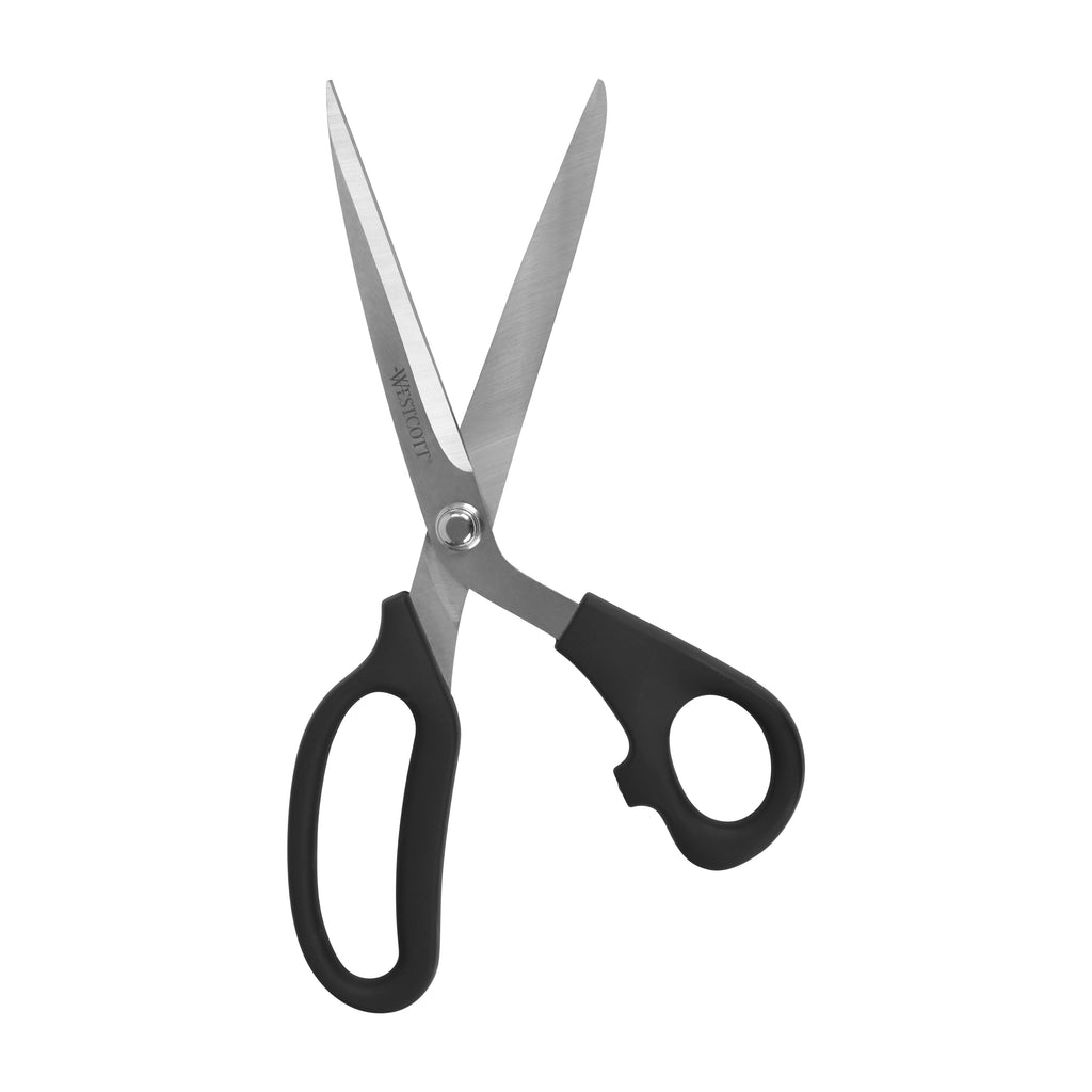 Westcott Multipurpose Scissors, All Purpose Plus, 9", Bent, Stainless Steel, for Office, Black, 1-Count