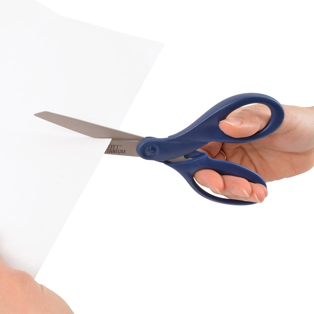 Westcott 8" Titanium Heavy-Duty Scissors Blunt Tip Navy 17509