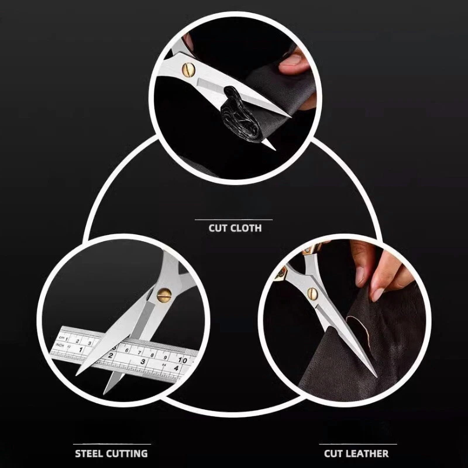 7.5" Home Kitchen Scissors Sharp Stainless Steel Gold Cutting Sewing Shear Us