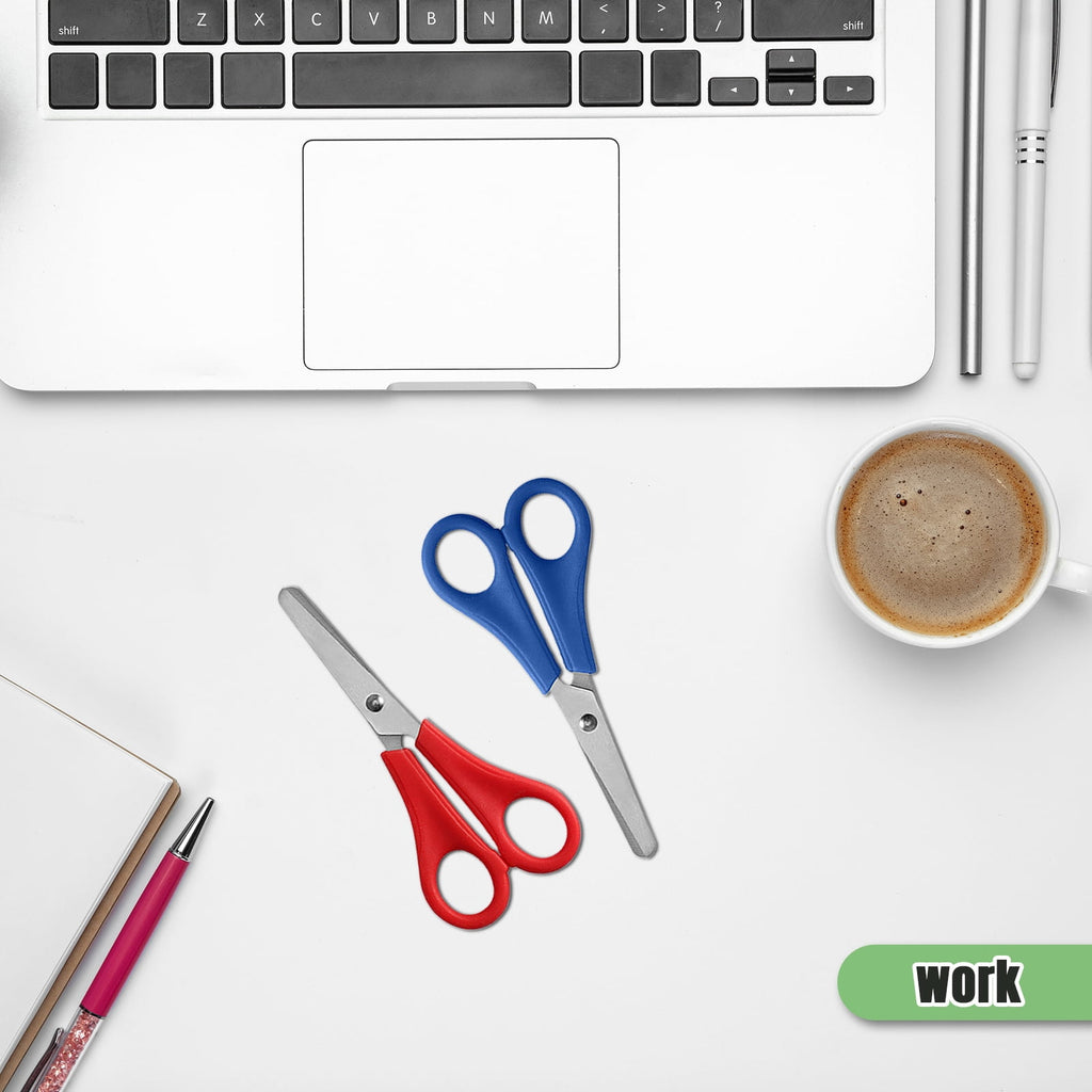 AGCAN 25 Pack Scissors Bulk with scale, 5 Inch Blunt Tip Safety Scissors for Classrooms, Sewing Craft Supplies