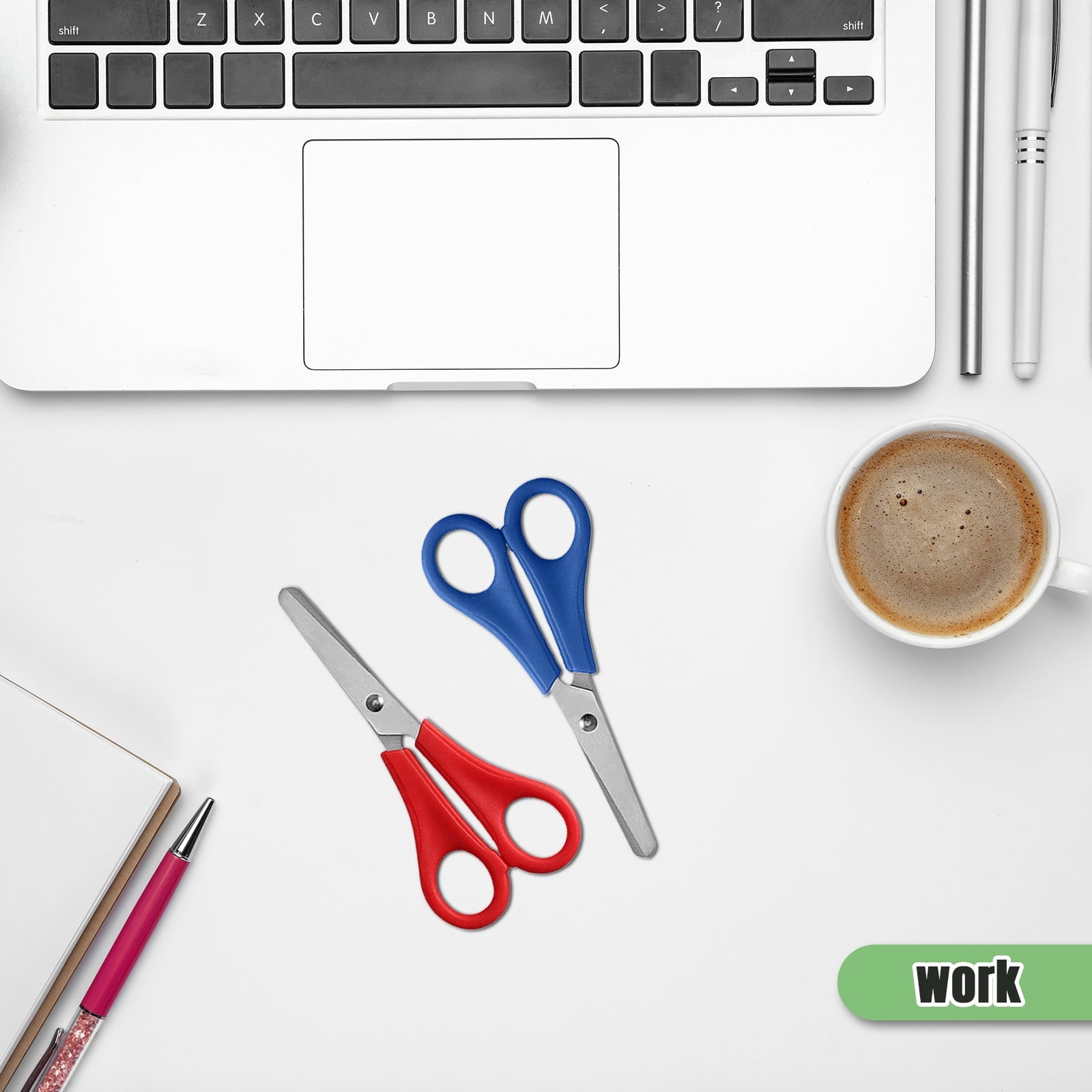 AGCAN 25 Pack Scissors Bulk with scale, 5 Inch Blunt Tip Safety Scissors for Classrooms, Sewing Craft Supplies