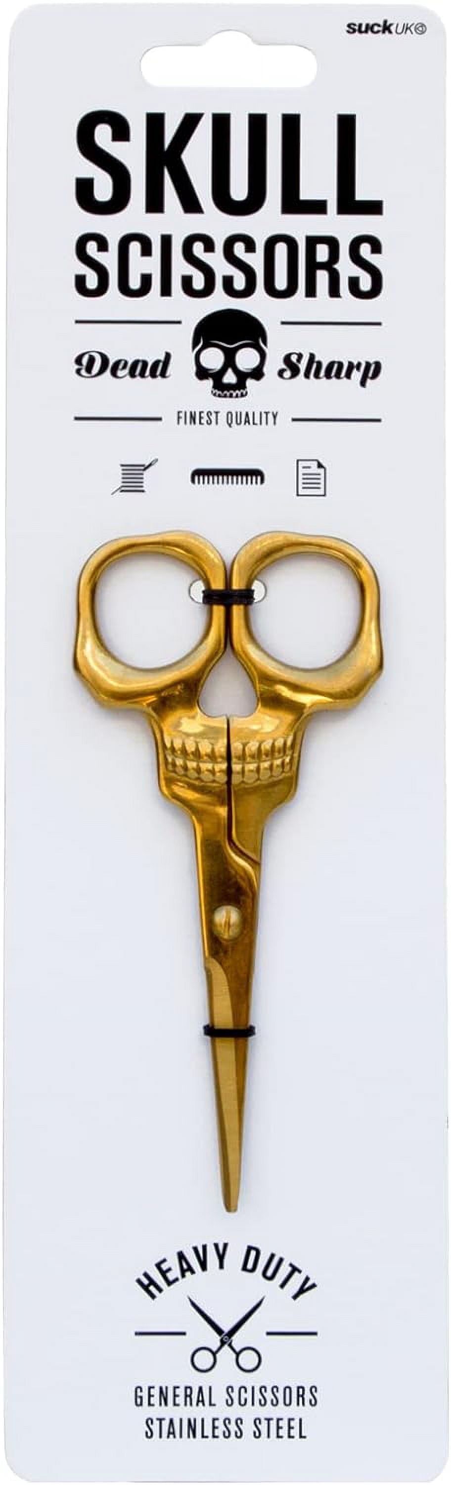 Suck UK Skull Scissor | Gothic Home Decor | Halloween Gothic Desk Accessory