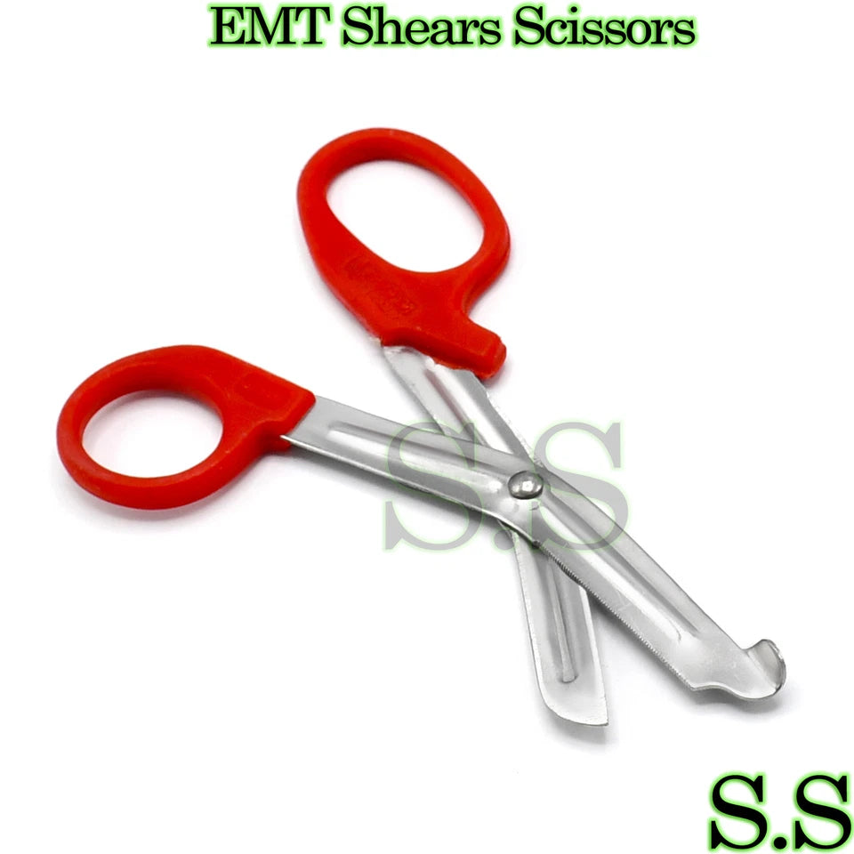 Red Utility Scissors 5.5" Multi-Purpose Diy Ems Emt Universal Shears Instruments