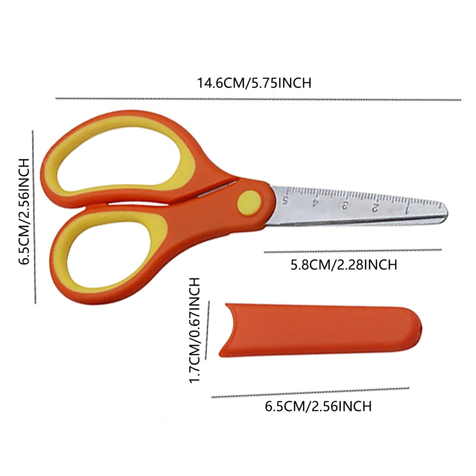 GiLiling 5.7” Stainless Stell Scissors, Safety, Blunt Tip, Comfortable, for Left and Right Handed Use, for Office Home Crafts, Assorted Colors