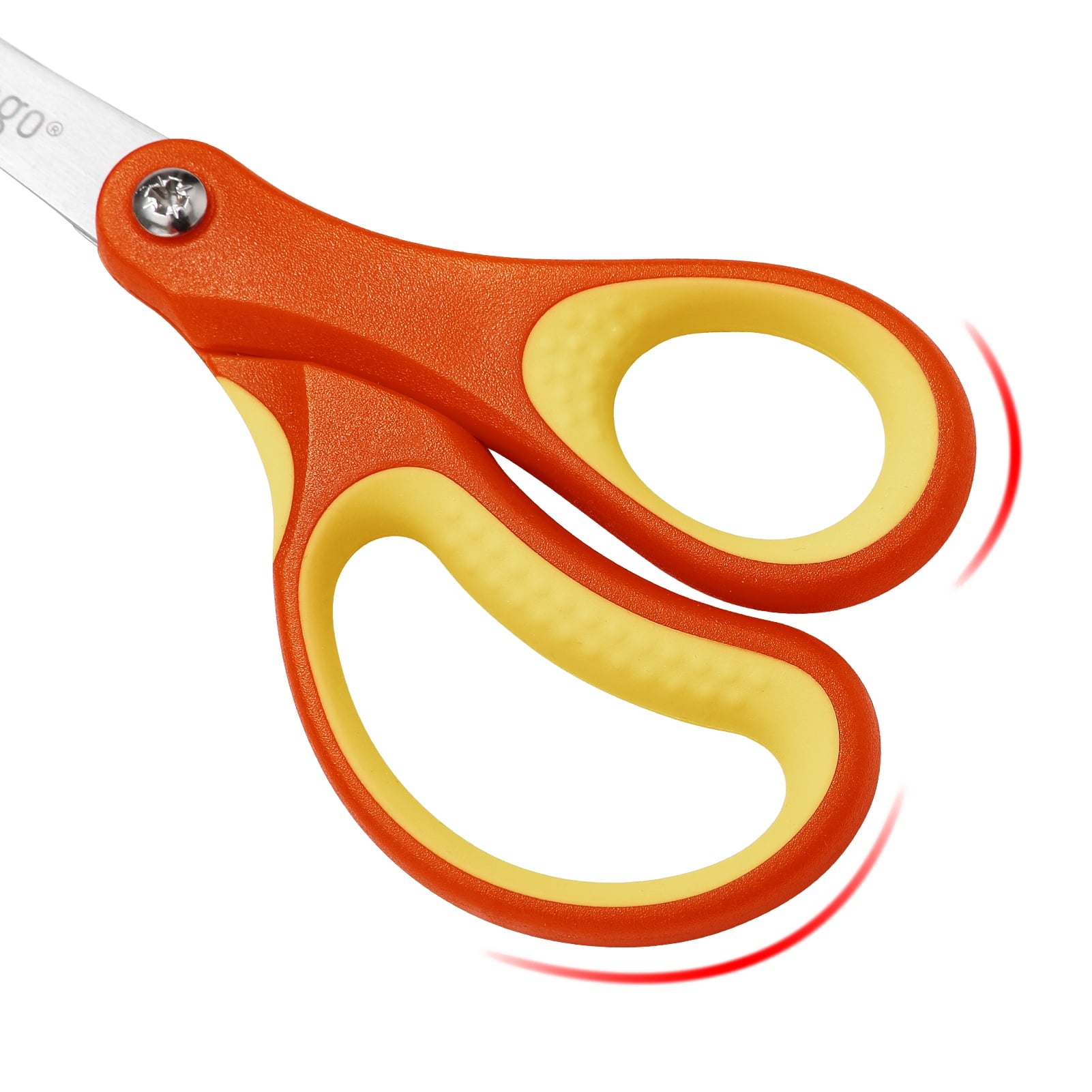 LIVINGO 3 Pack 5" Blunted Tip Safety Scissors, Left & Right Handed Red Yellow Blue