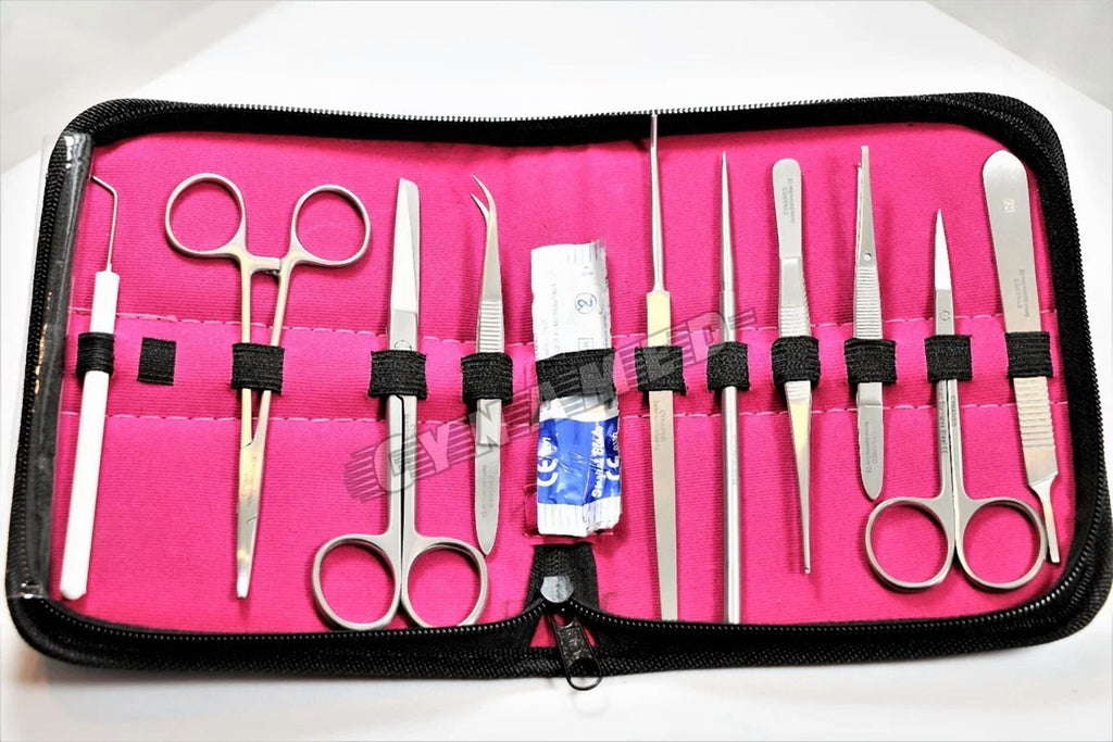 Fyna -Dissecting German Kit Of 11 Pcs, Scissors, Forceps, Blades, Needle, Probe Etc