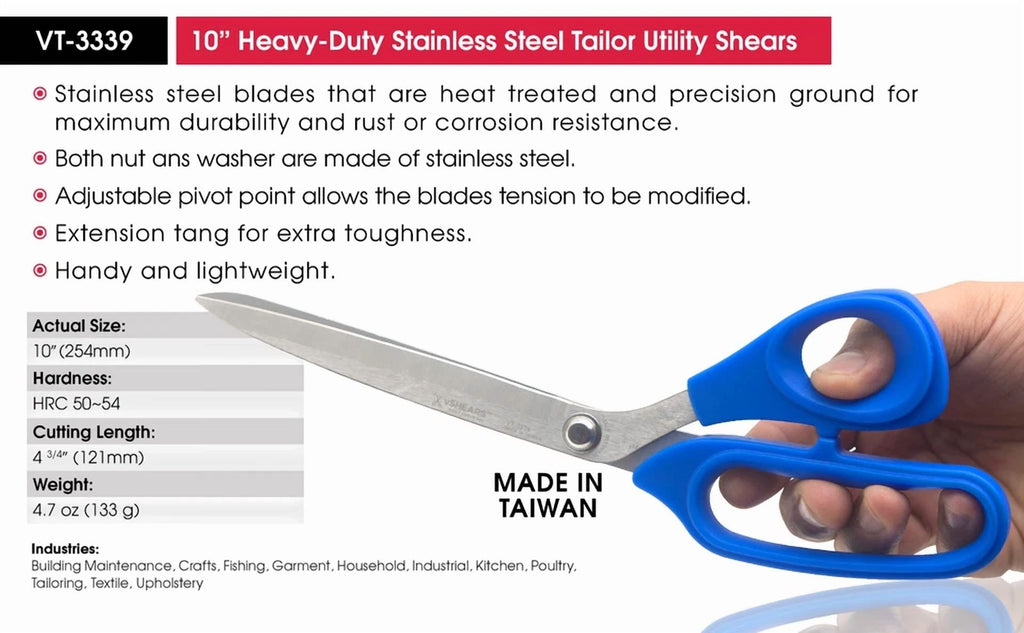 Vt-3339 Vampire Tools Vshears - 10" Kitchen Shears Heavy Duty, Fabric Shears