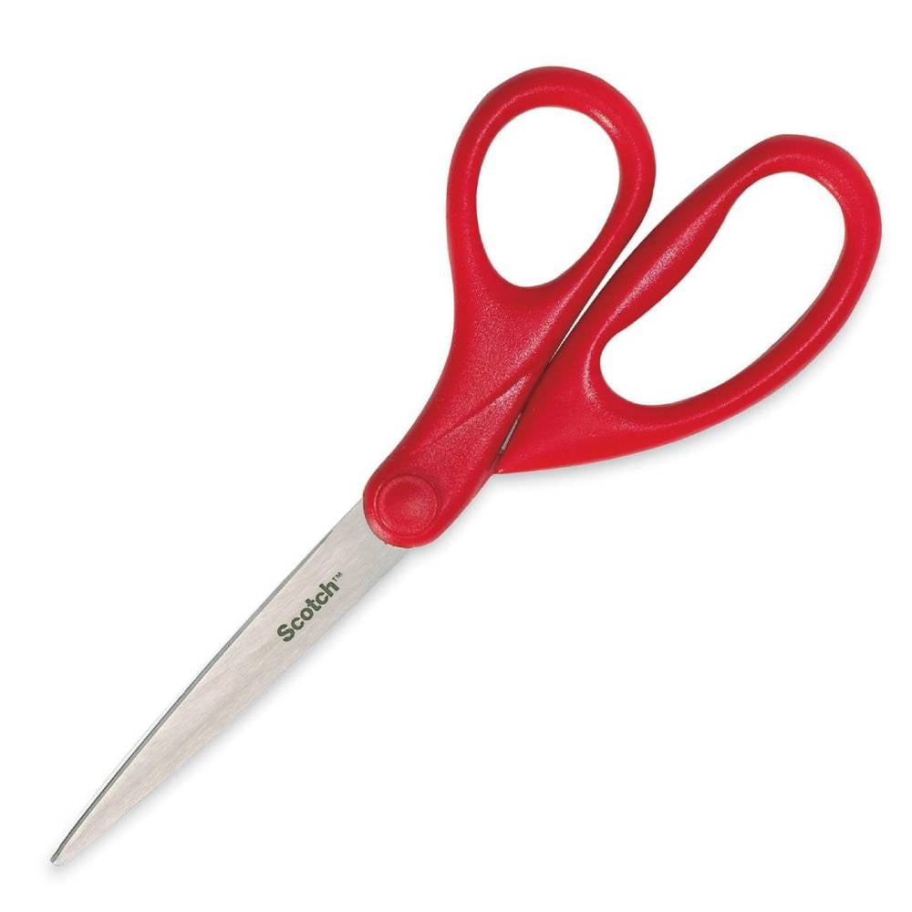 Scotch Home and Office Scissors, 7 Inches, Straight, Red