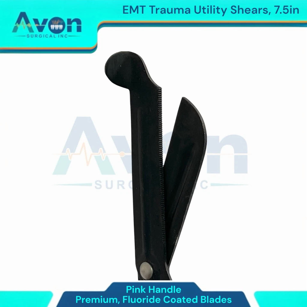 Pink Emt Trauma Utility Shears, 7.5", Fluoride-Coated, First-Aid Scissors