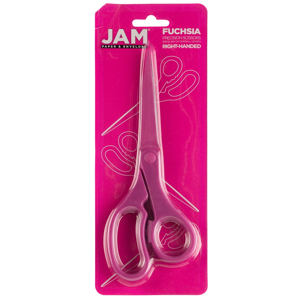JAM Paper Multi-Purpose Precision Scissors, Pink, 8 inch, 1/Pack