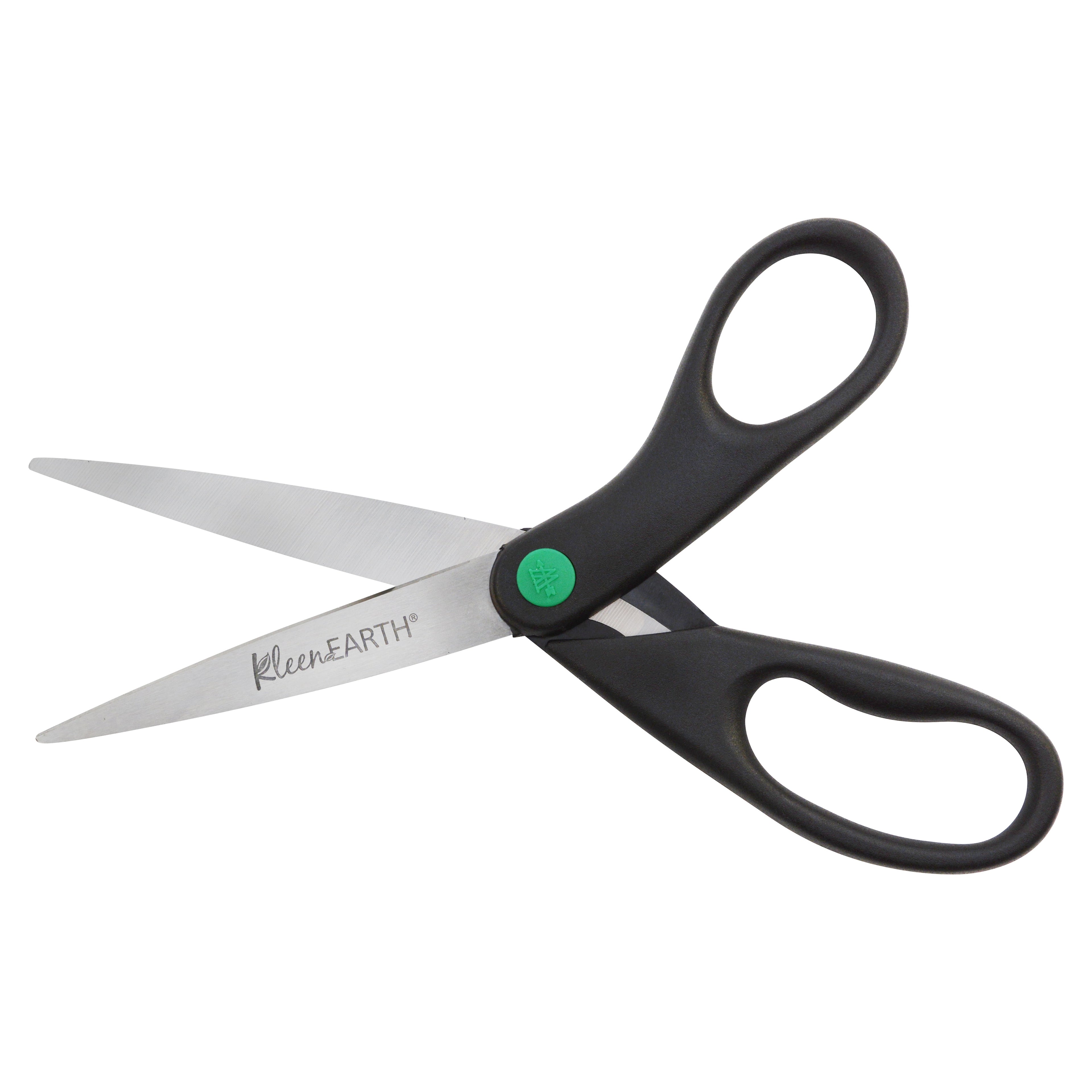 Westcott KleenEarth Scissors, 8", Straight, Recycled, Stainless Steel, for Craft, Black, 1-Count