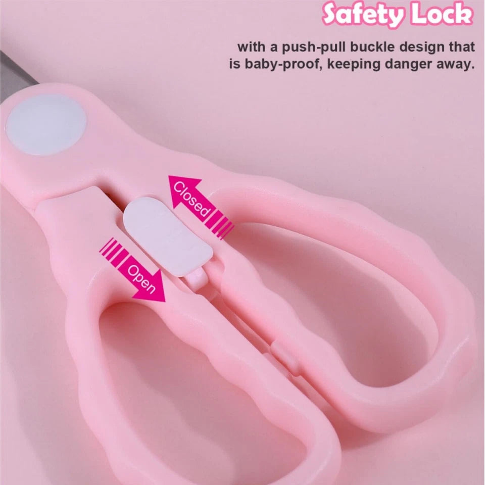 2Pcs Portable Baby Food Scissors Kicthen Shears With Safety Lock Storage Case