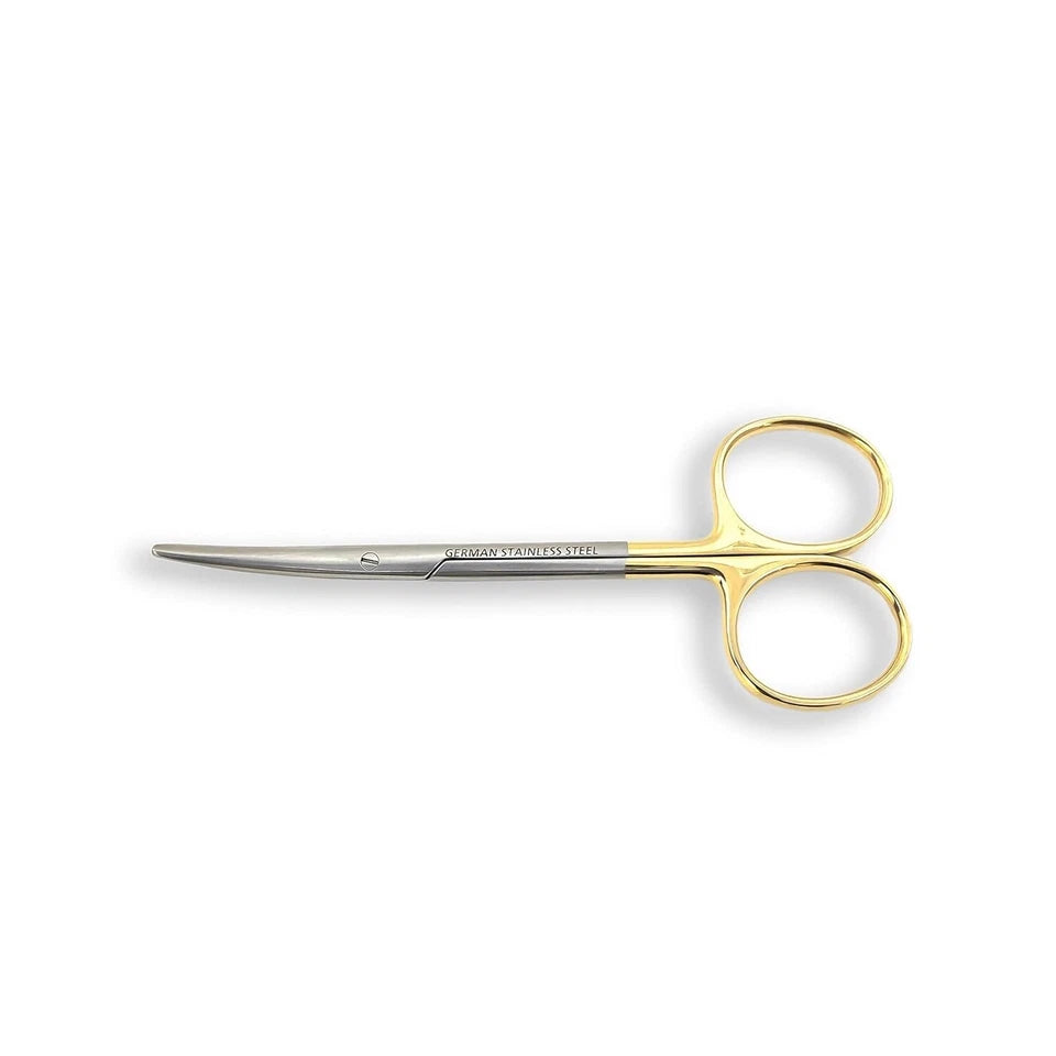 Cynamed Fine Dissecting Scissors W/Tungsten Carbide Inserts Curved Blades 4.5In