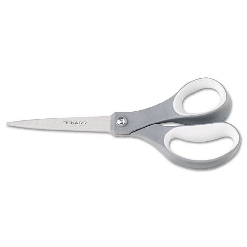 Contoured Performance Scissors, 8" Long, 3.13" Cut Length, Gray Straight Handle | Bundle of 5