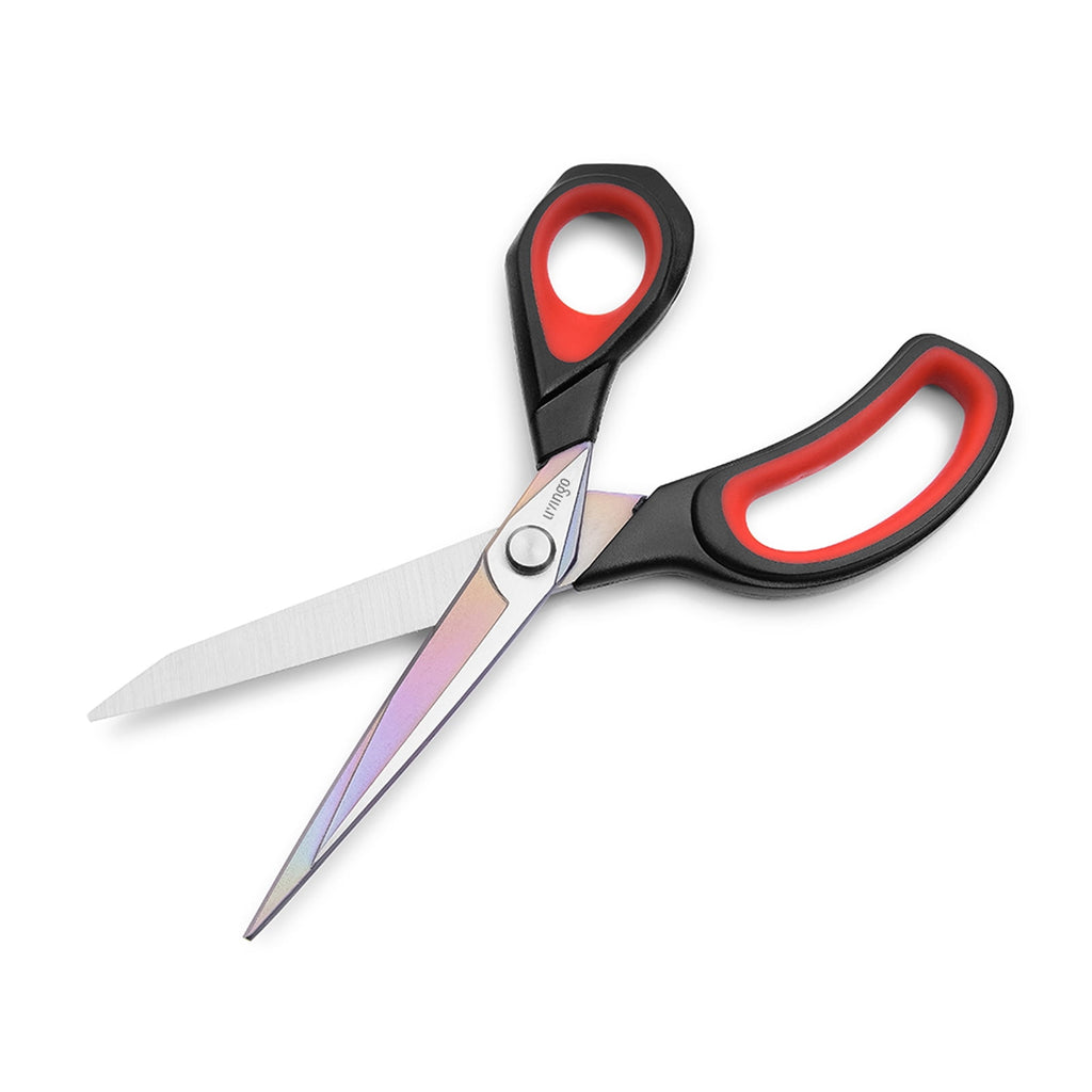 LIVINGO Sharp Sewing Scissors Set Titanium Fabric Cutting Scissors Thread Snips Embroidery Red