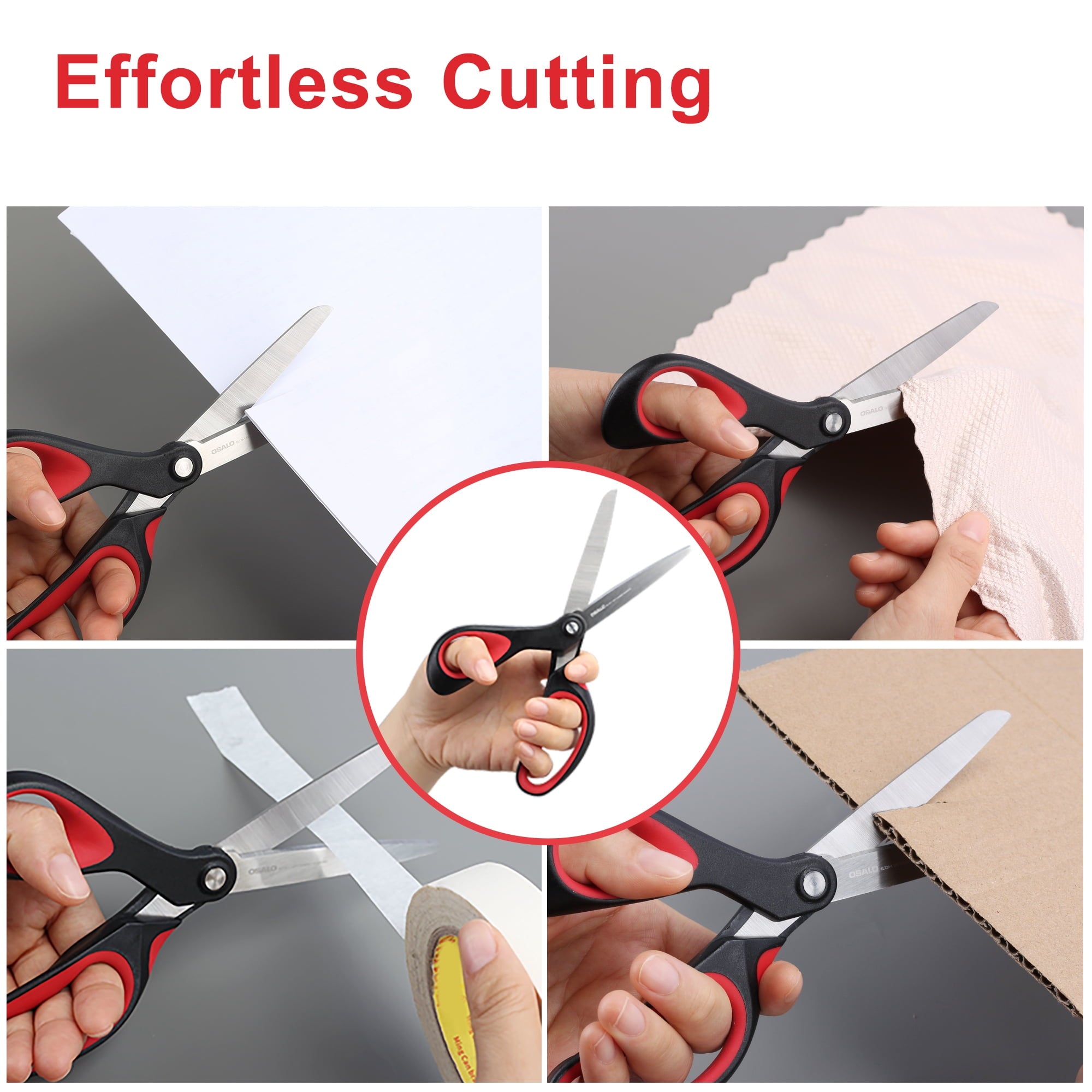 OSALO Scissors Office Left Handed Craft Paper 8.3 inches Blunt Tip Scissors 4 Pack