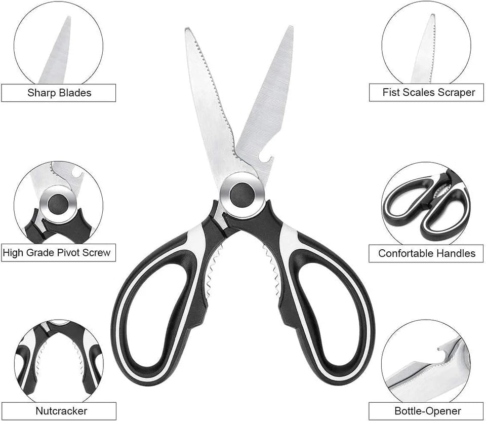 Multifunctional Kitchen Scissors Stainless Steel Sharp Scissor With Bottle Op...