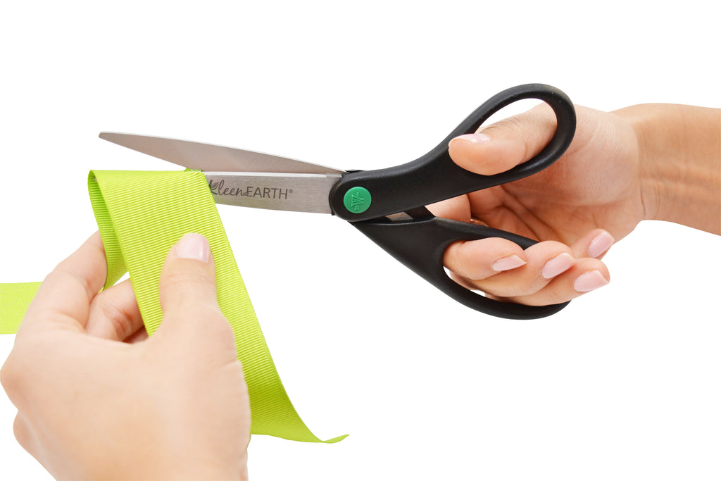 Westcott KleenEarth Scissors, 8", Straight, Recycled, Stainless Steel, for Craft, Black, 1-Count