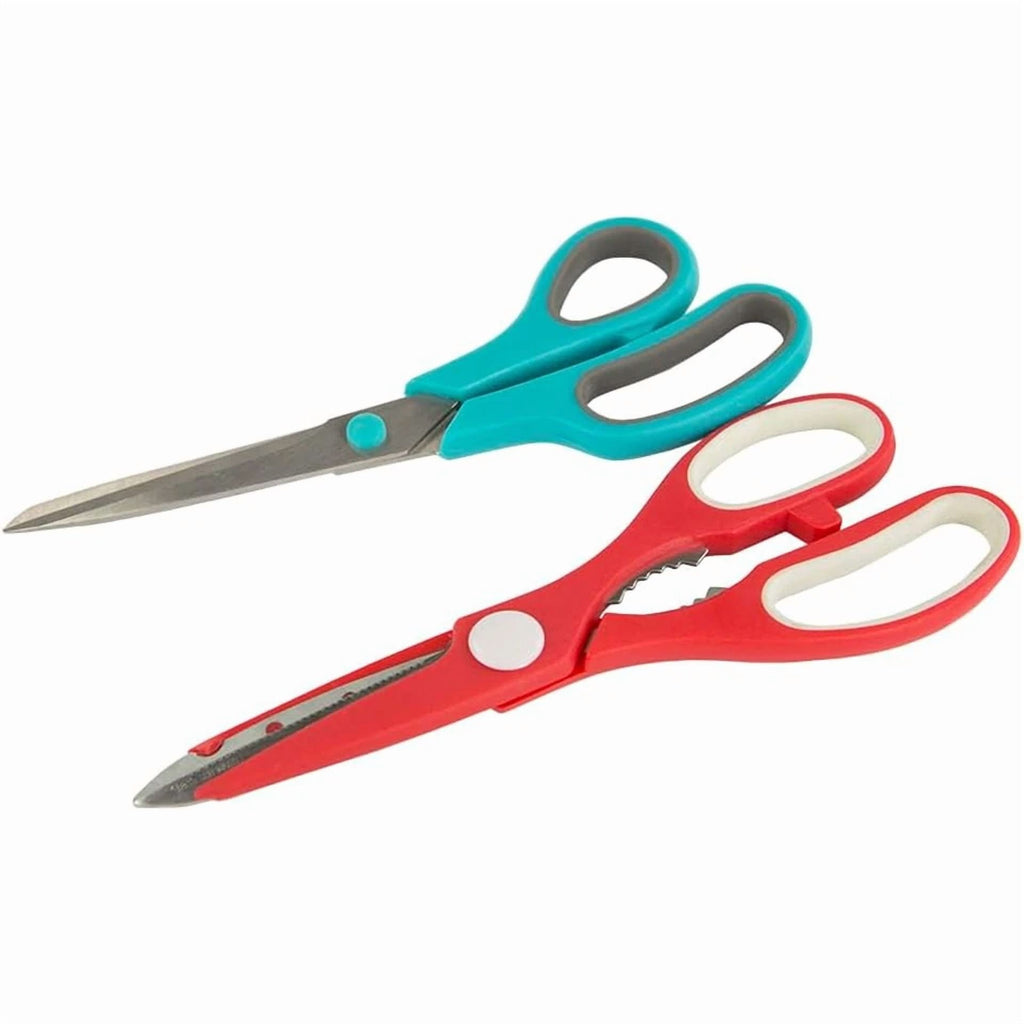 Home Basics 2 Pack Kitchen Tools Scissors, Blue And Red