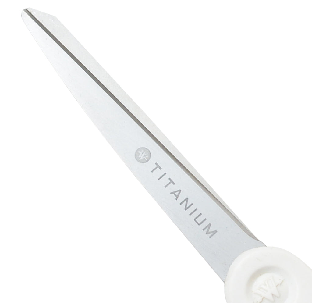 Westcott Titanium Bonded Scissors, 8", Bent and 5", Straight, White, for Craft, 2-Pack