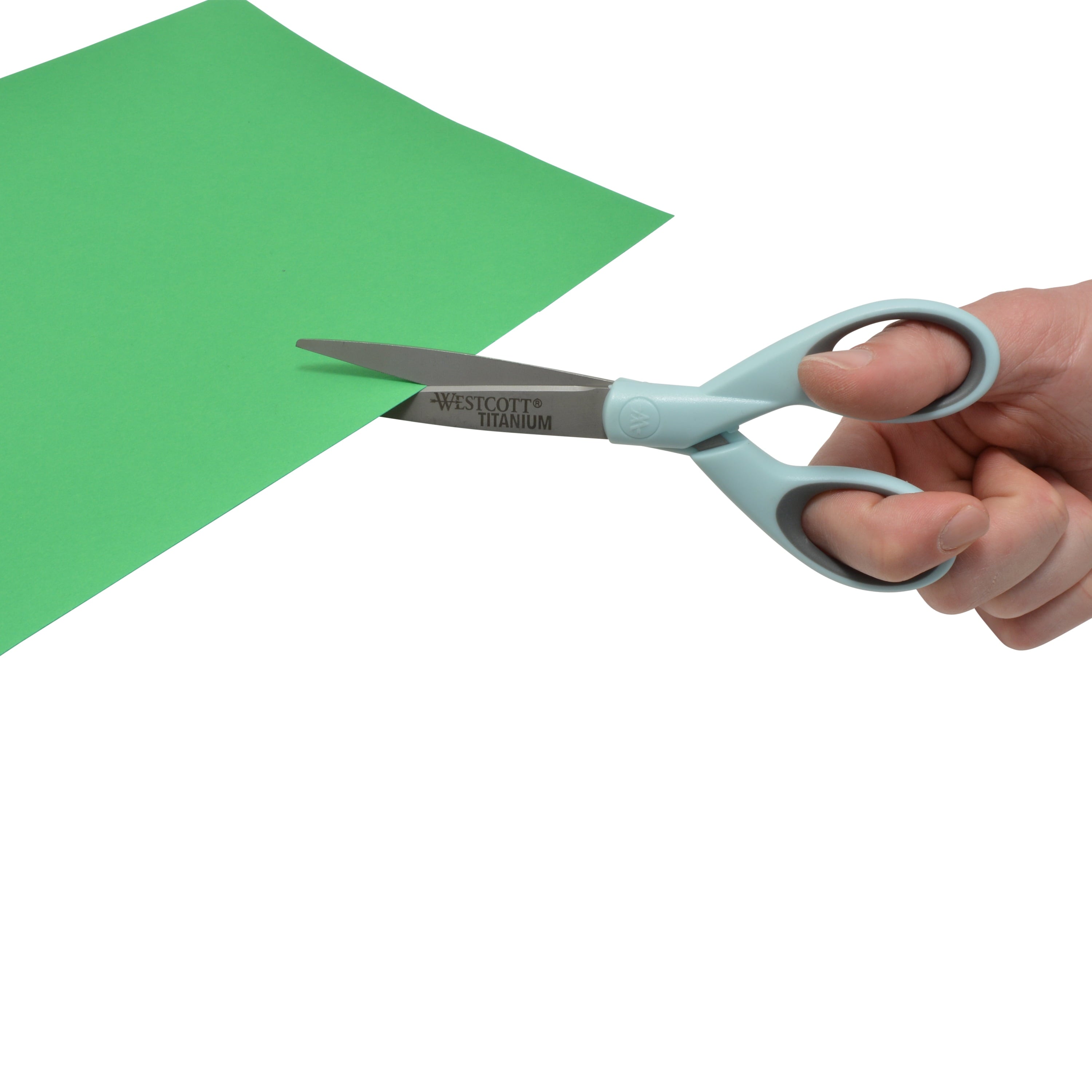 Westcott Sewing Scissors, Titanium, 7", Micro-tip, for Craft, Light Blue, 1-Count