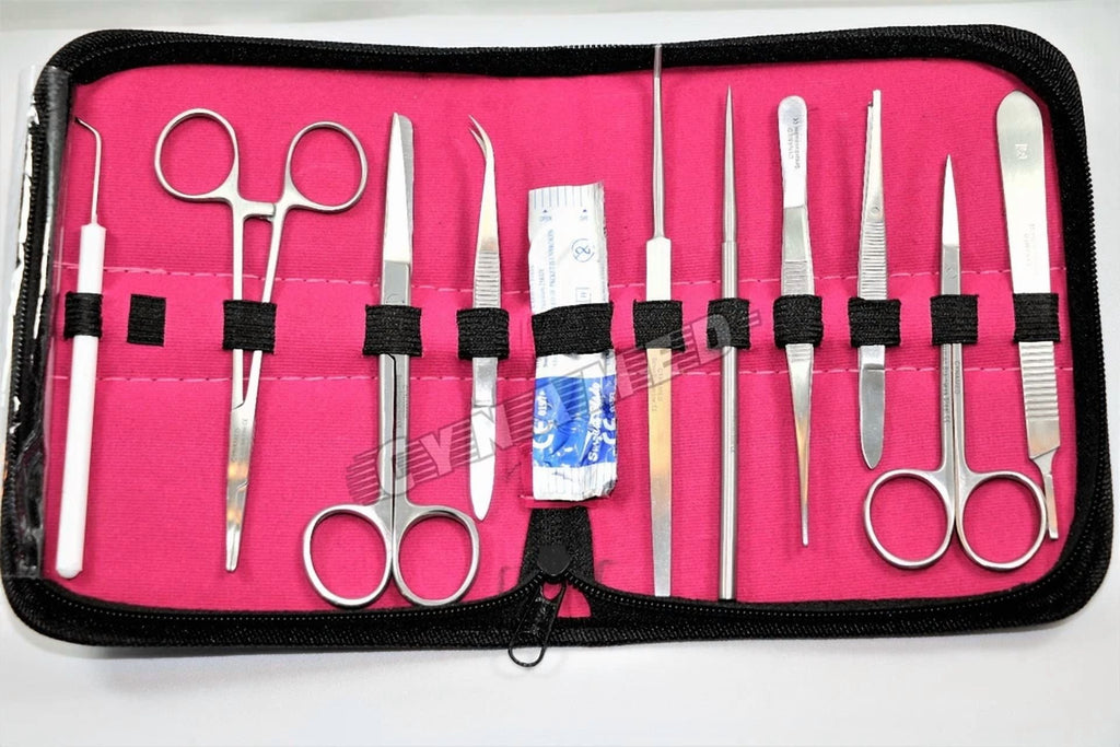 Fyna -Dissecting German Kit Of 11 Pcs, Scissors, Forceps, Blades, Needle, Probe Etc