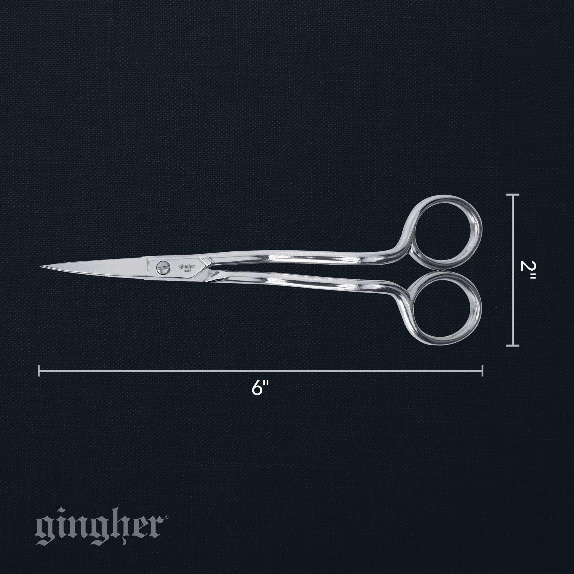 Gingher Double-Curved Machine Embroidery Scissor 6", Sliver