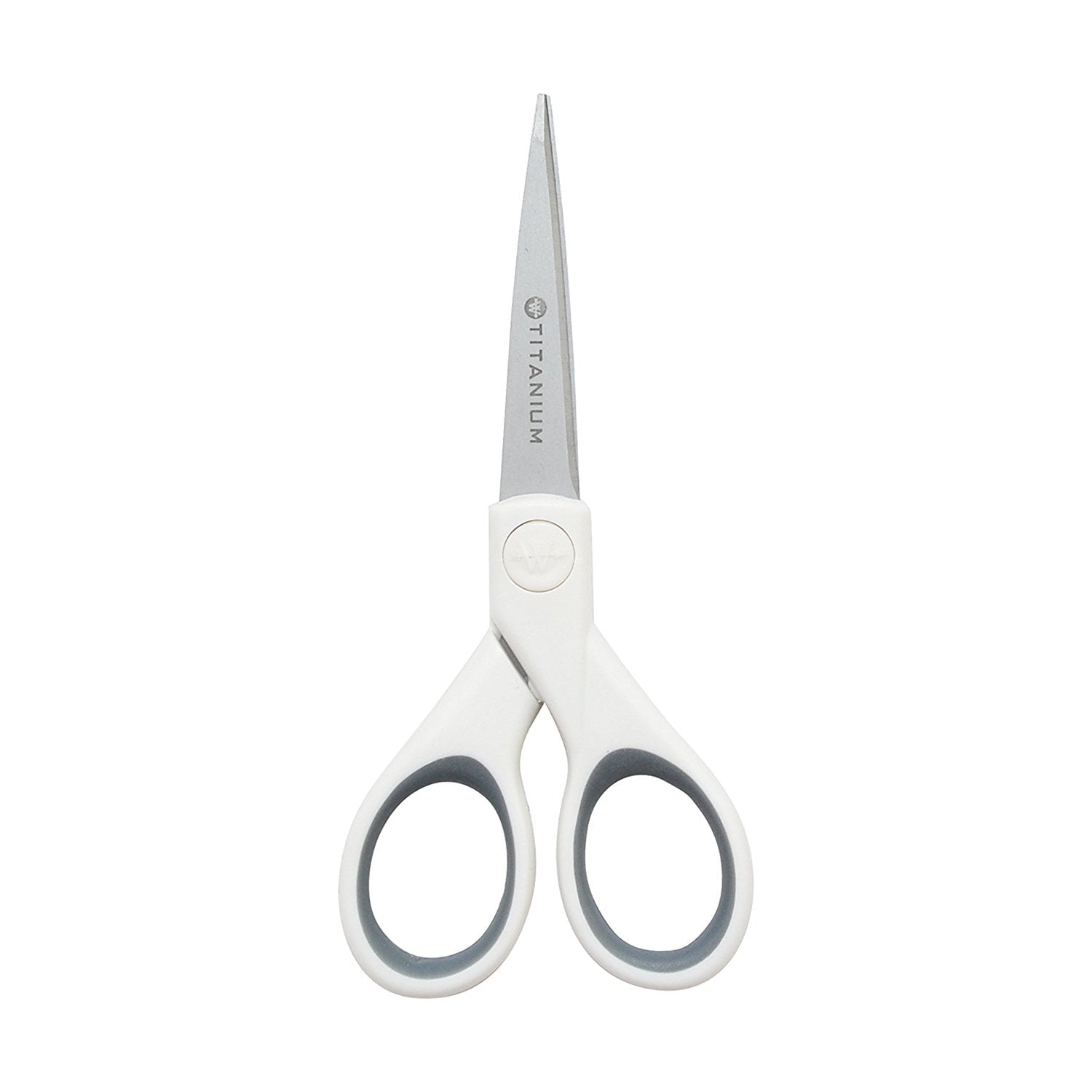 Westcott Titanium Bonded Scissors, 8", Bent and 5", Straight, White, for Craft, 2-Pack
