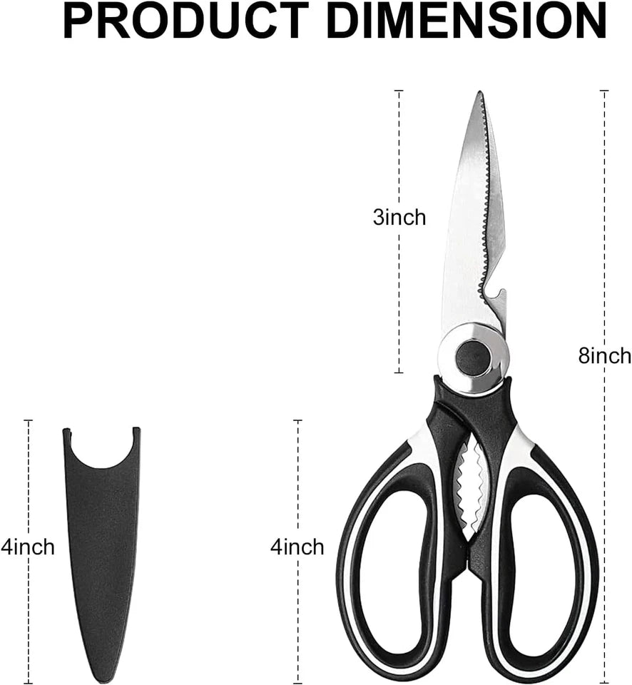 Multifunctional Kitchen Scissors Stainless Steel Sharp Scissor With Bottle Op...