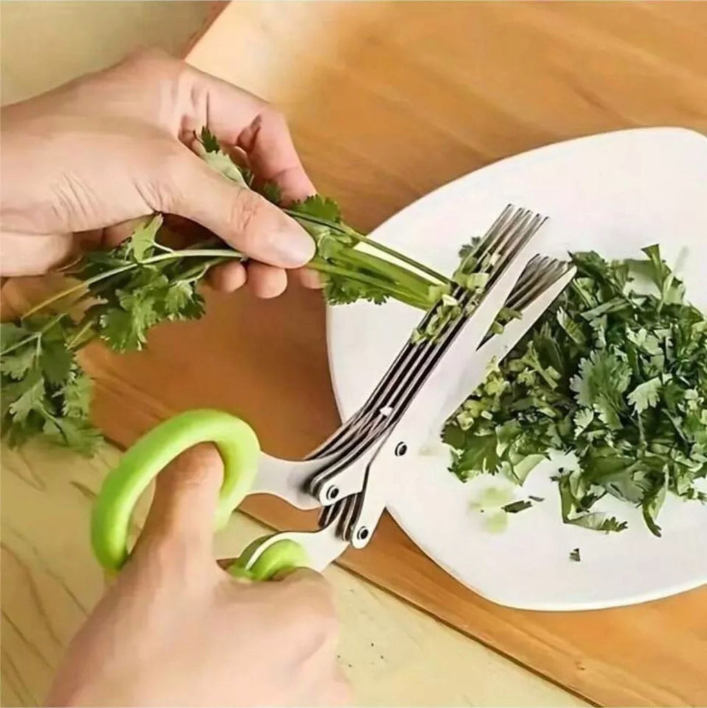 5-Layer Multi-Functional Stainless Steel Kitchen Scissors Pepper Herb Scissors
